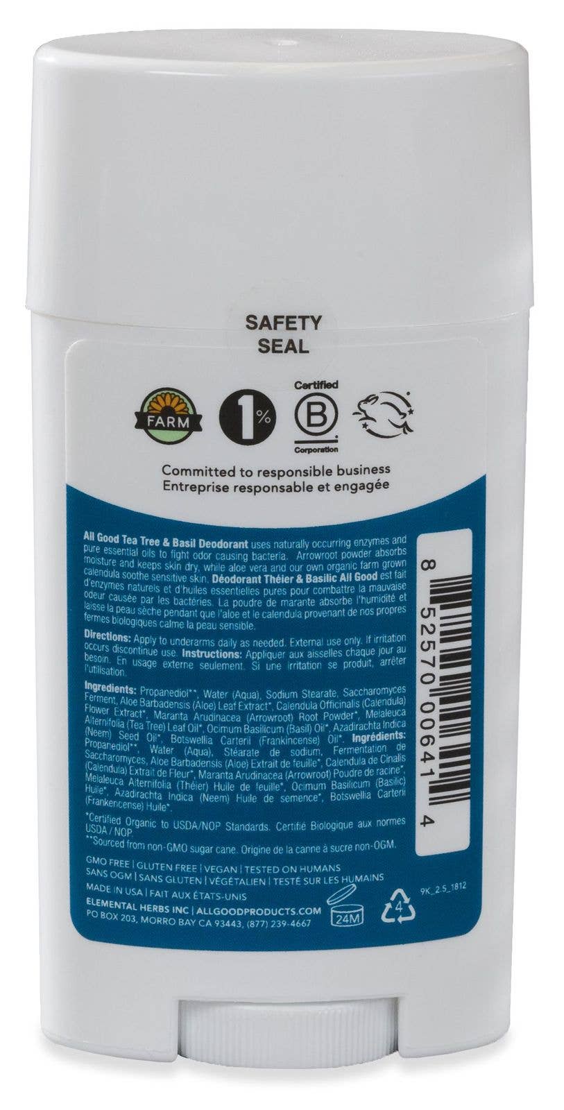 All Good Deodorant - Tea Tree & Basil