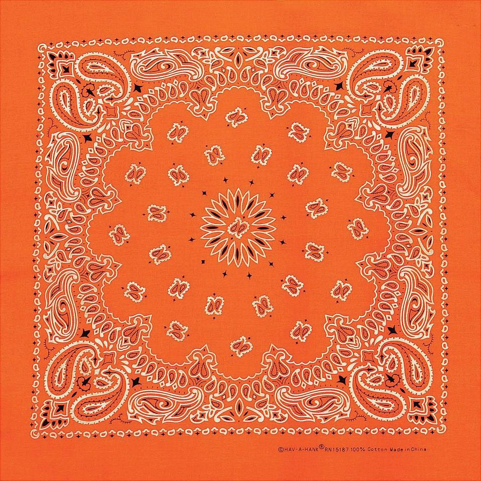 Neon Orange Paisley Bandana
