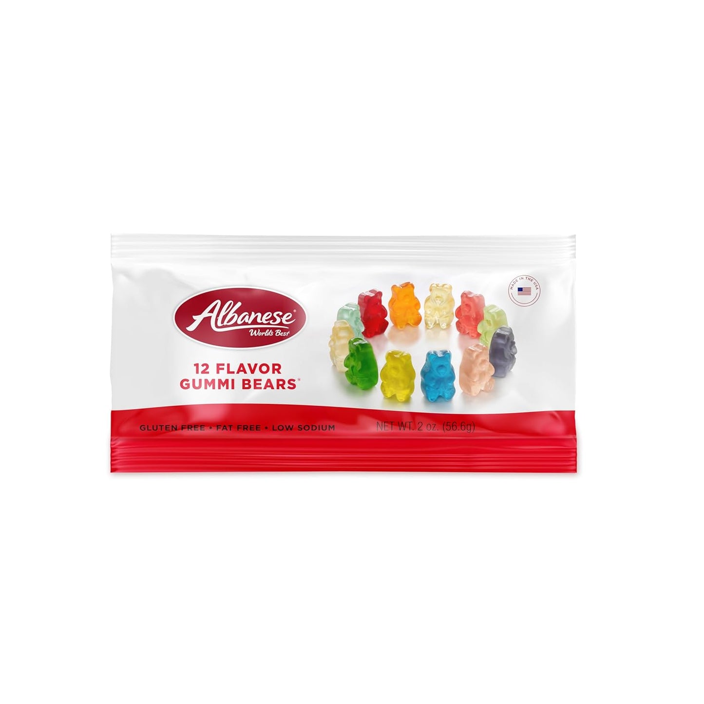 Albanese 2 Oz 12 Flavor Gummi Bears Single Bag
