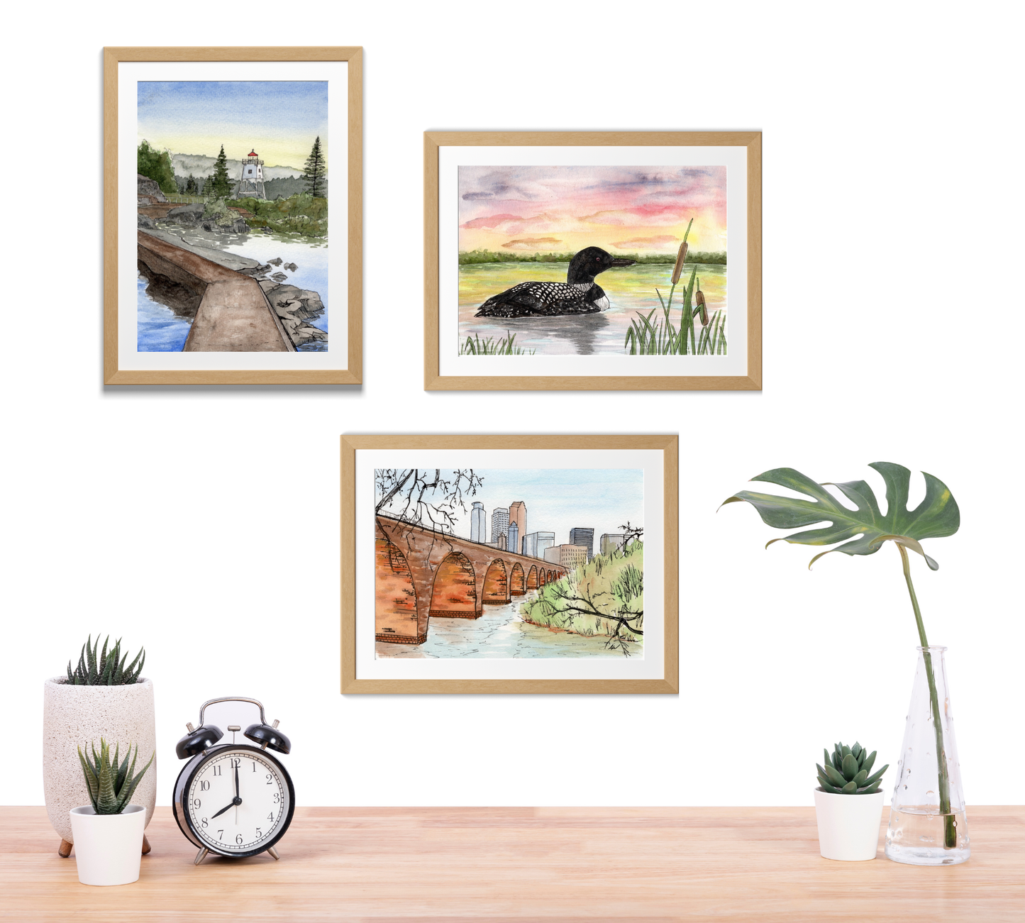 Artist's Point Grand Marais Pen & Watercolor Fine Art Print