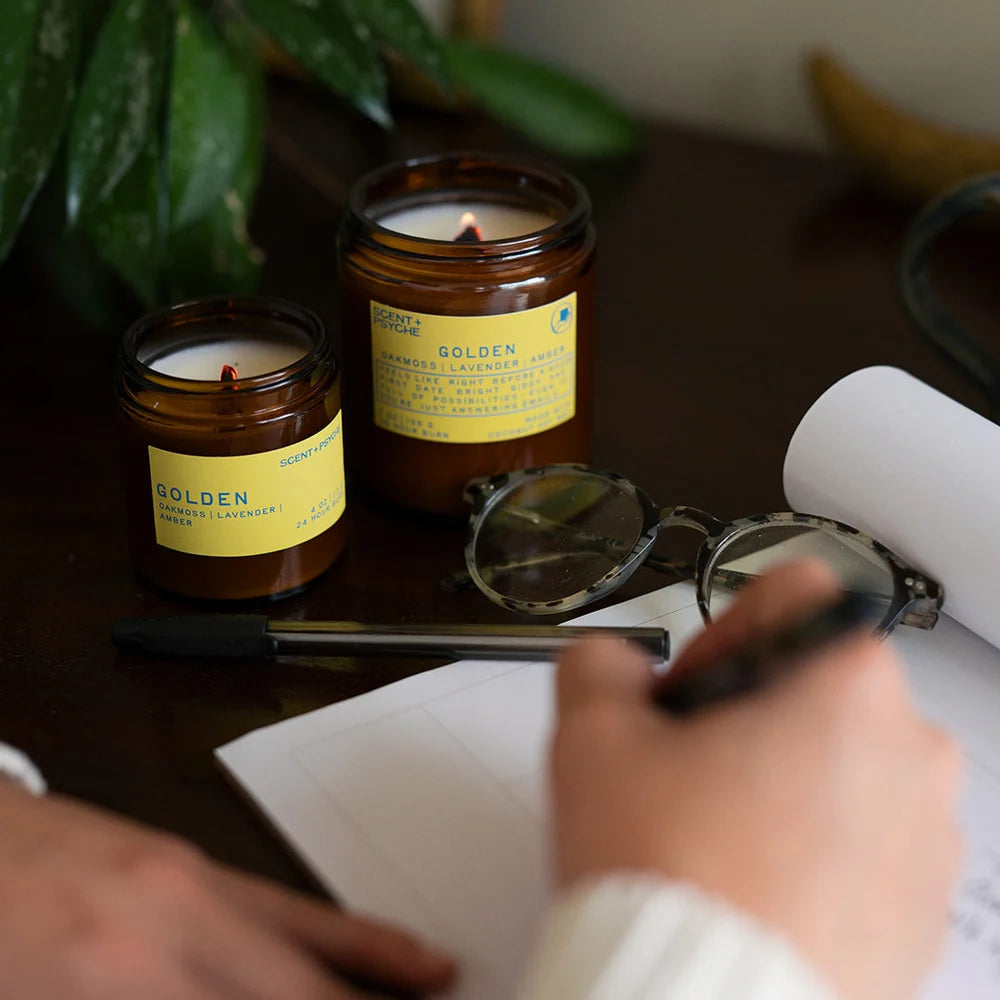 Scent + Psyche | Golden Wood Wick Candle