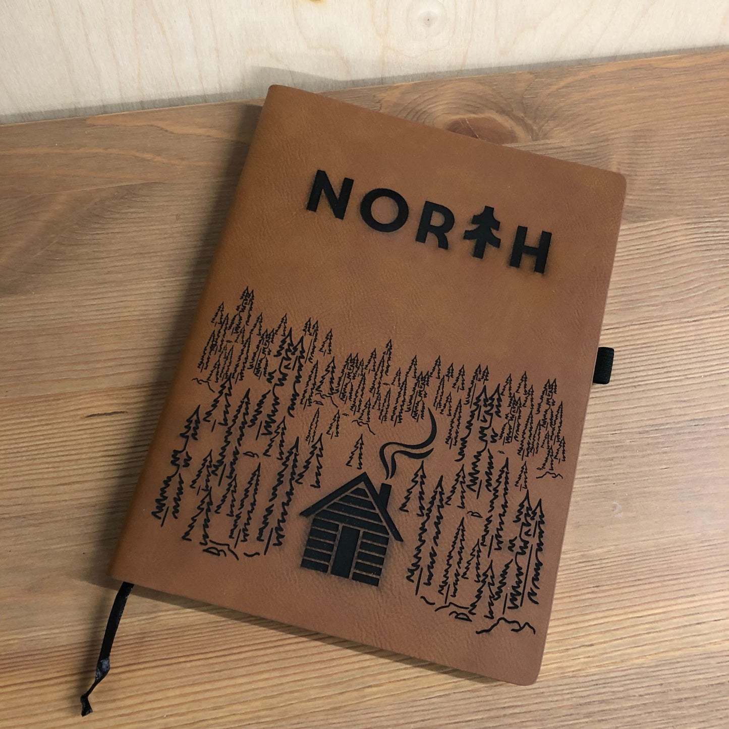 North Laser Engraved Faux Leather Journal || Minnesota Made Gifts