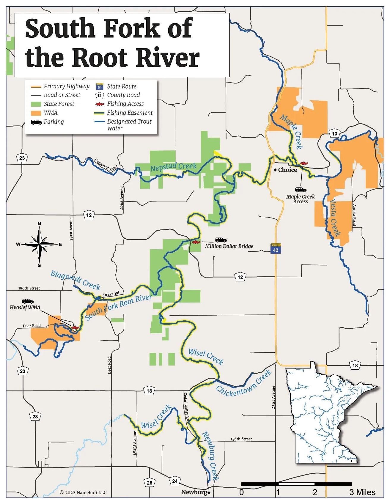 Minnesota Fly Fishing Maps by Carl Haensel and Jade Thomason