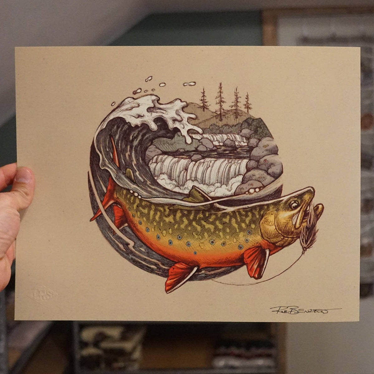 Brook Trout Wave Print