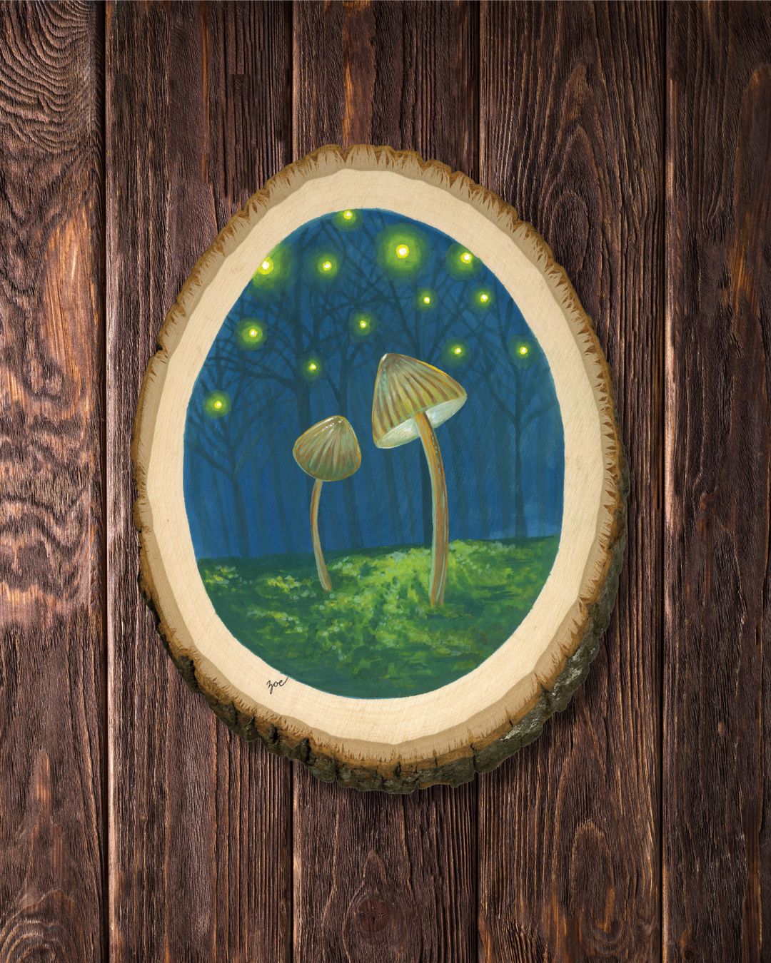 Forest Lights V on Live Edge Basswood