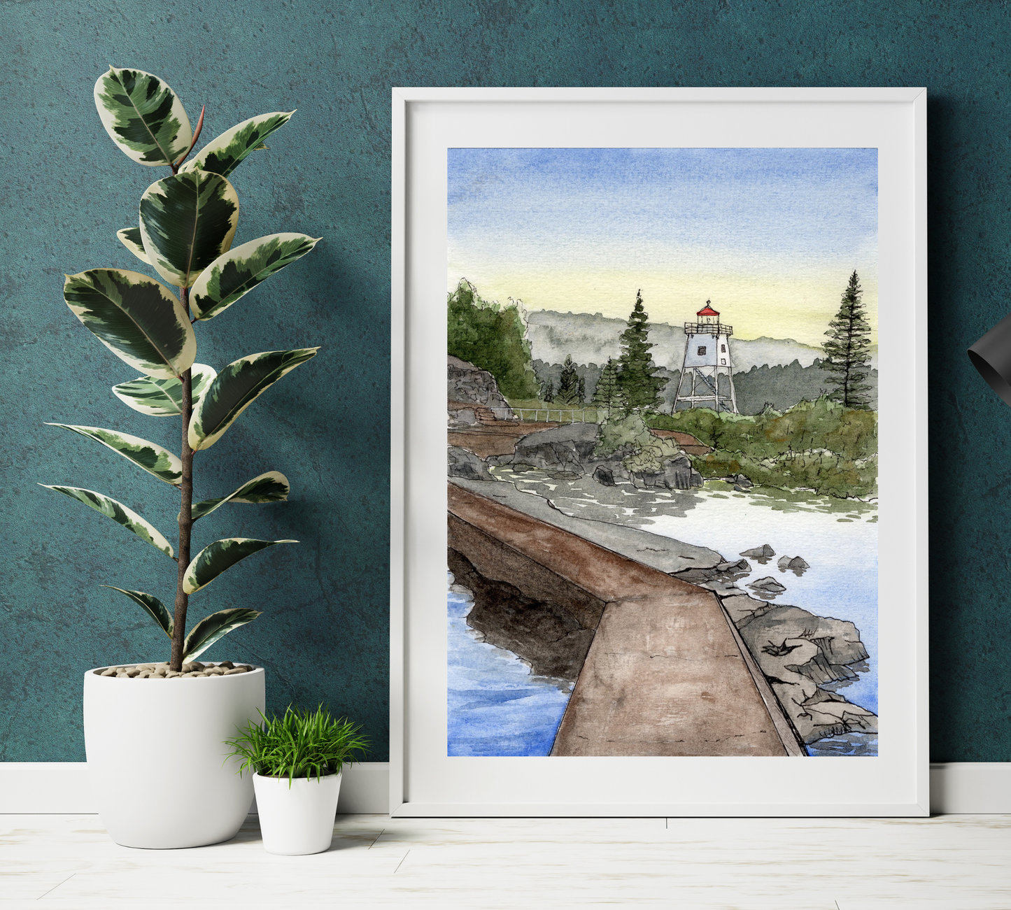 Artist's Point Grand Marais Pen & Watercolor Fine Art Print