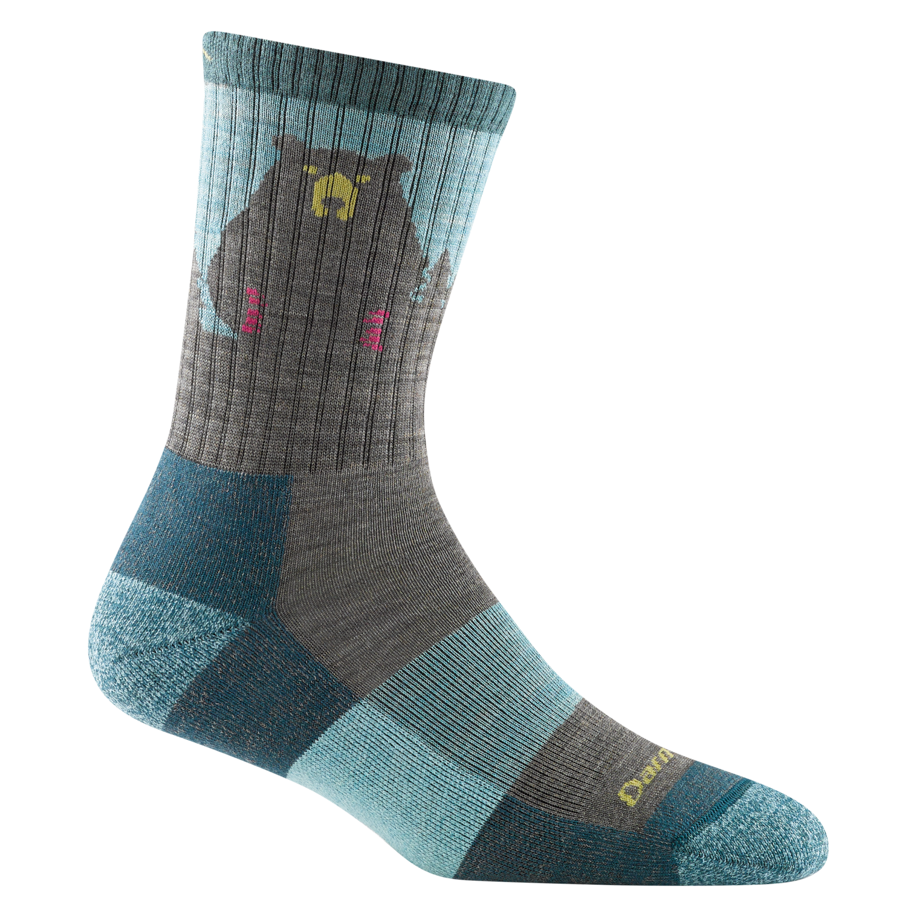 Darn Tough Bear Town Micro Crew Lightweight with Cushion Aqua #1970 || Minnesota Made Gifts