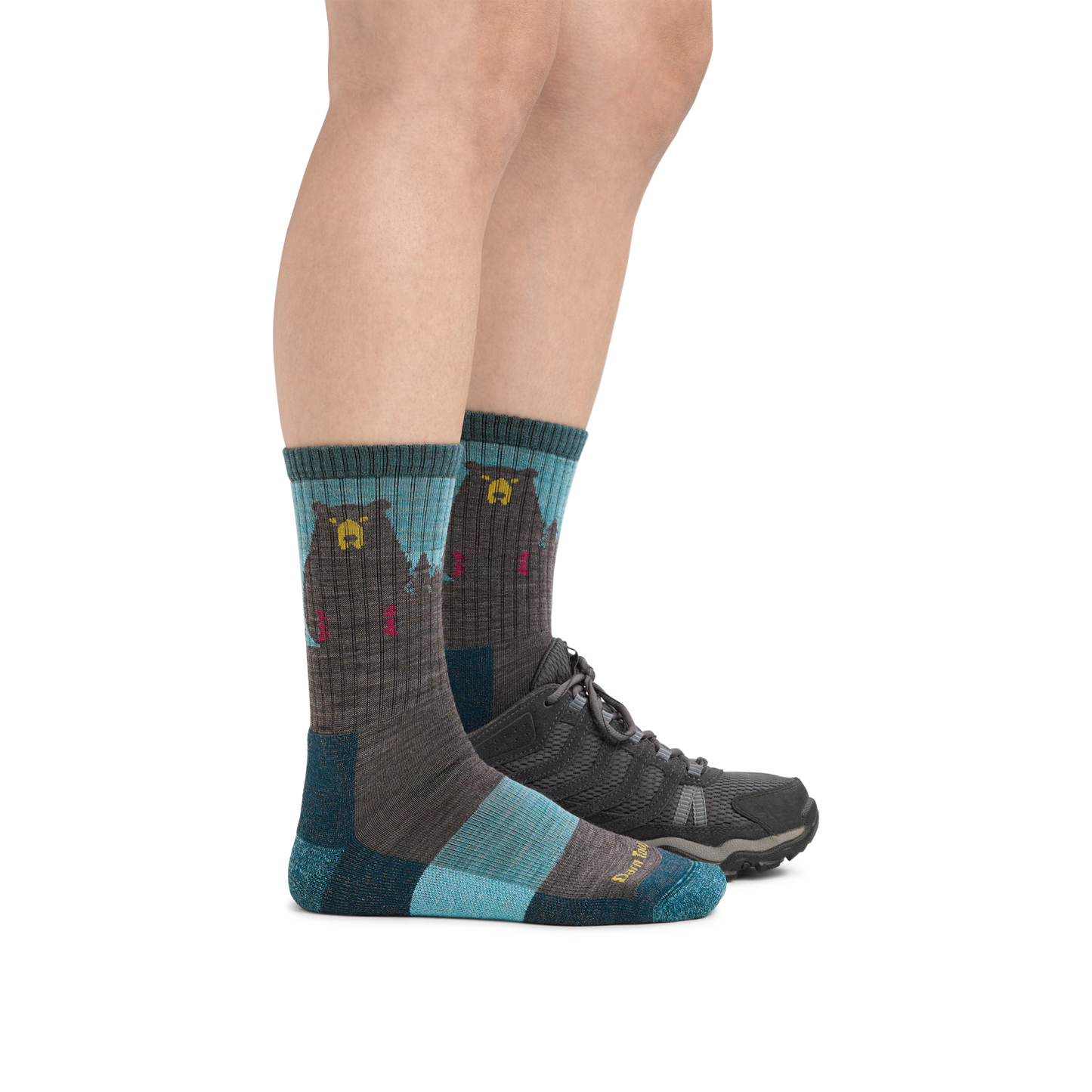 Darn Tough Bear Town Micro Crew Lightweight with Cushion Aqua #1970 || Minnesota Made Gifts