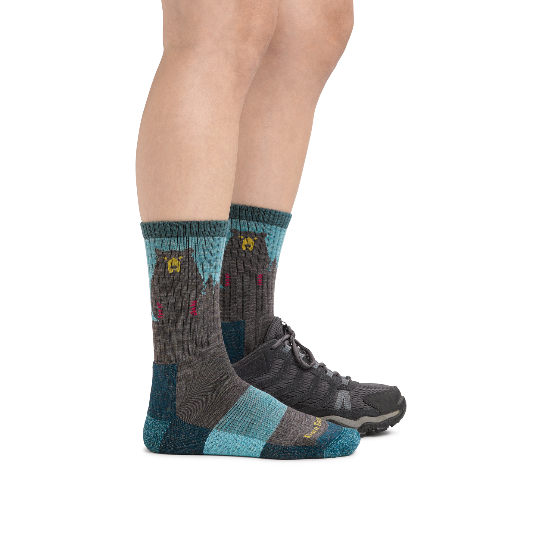 Darn Tough Bear Town Micro Crew Lightweight with Cushion Aqua #1970 || Minnesota Made Gifts