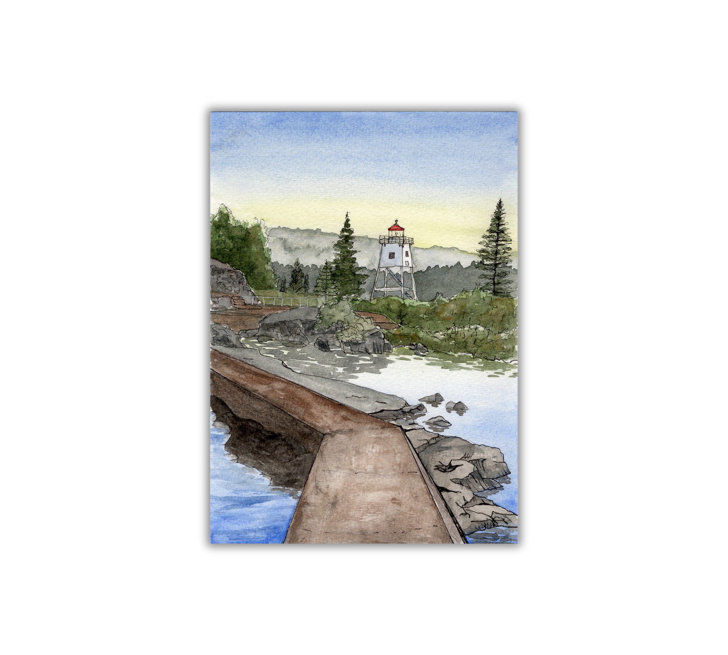 Artist's Point Grand Marais Pen & Watercolor Fine Art Print