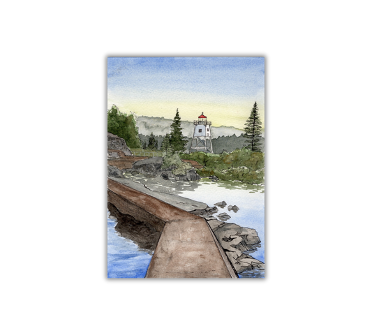Artist's Point Grand Marais Pen & Watercolor Fine Art Print