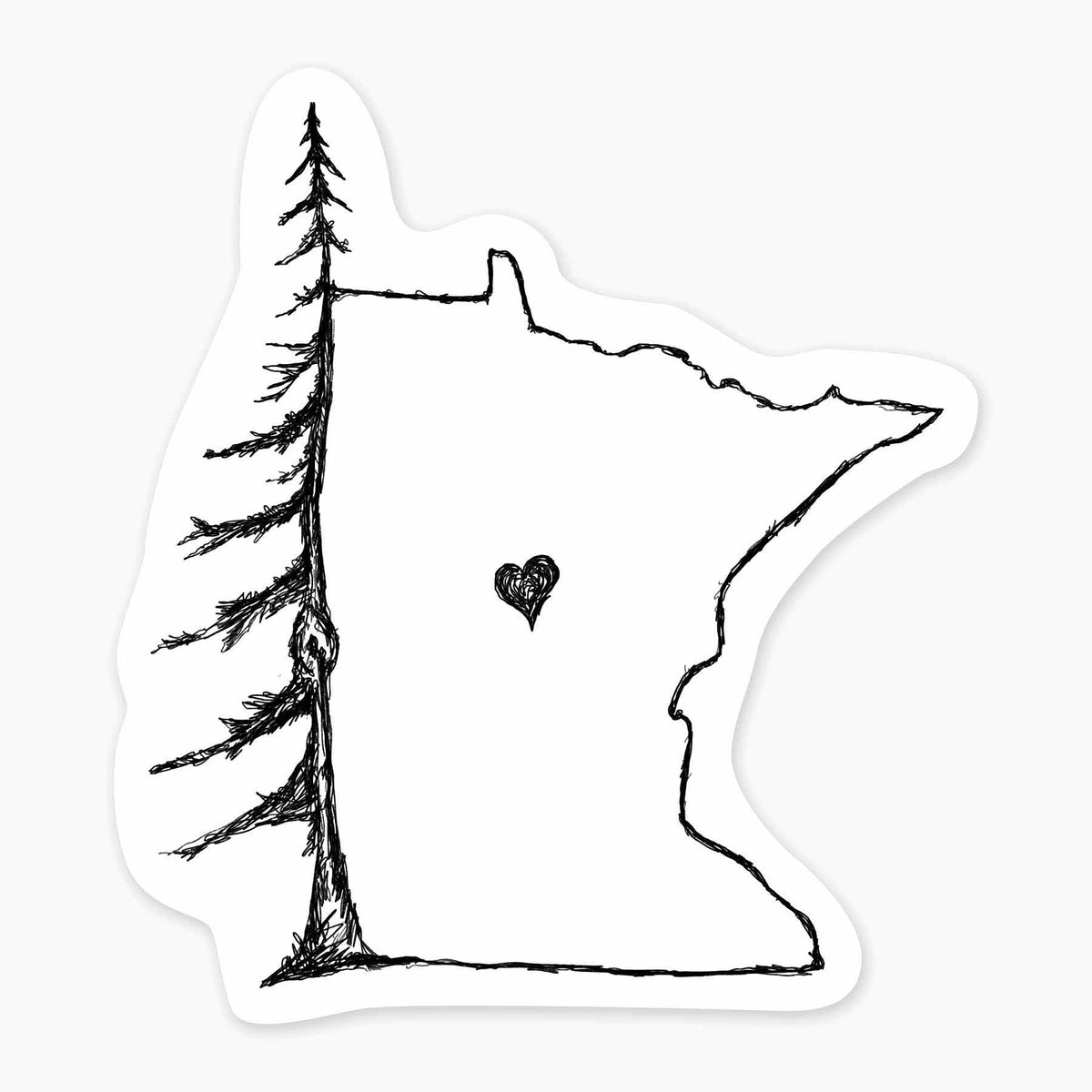 MN Pine Tree - 3" Art Sticker