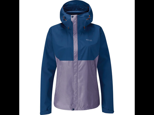 RAB W Downpour Eco Jacket Patriot Blu/Ppl Sage 10 Sm