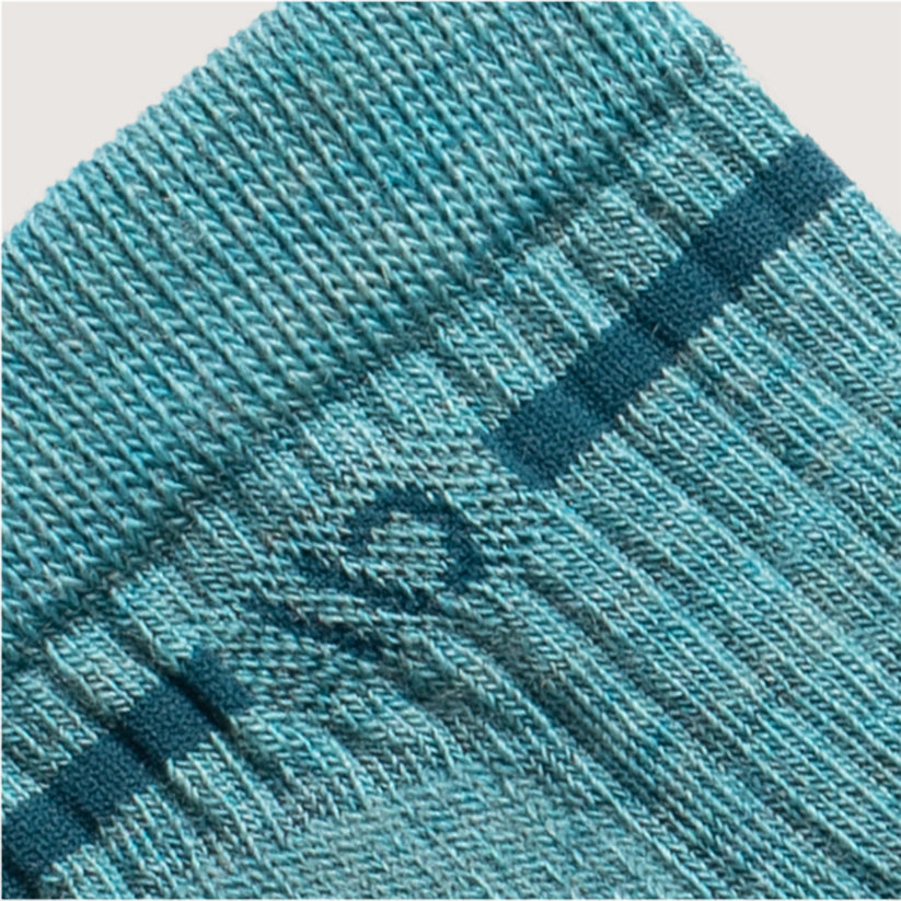 Wide Open Women's Single Stripe Cushioned Quarter Socks Light Teal 9501