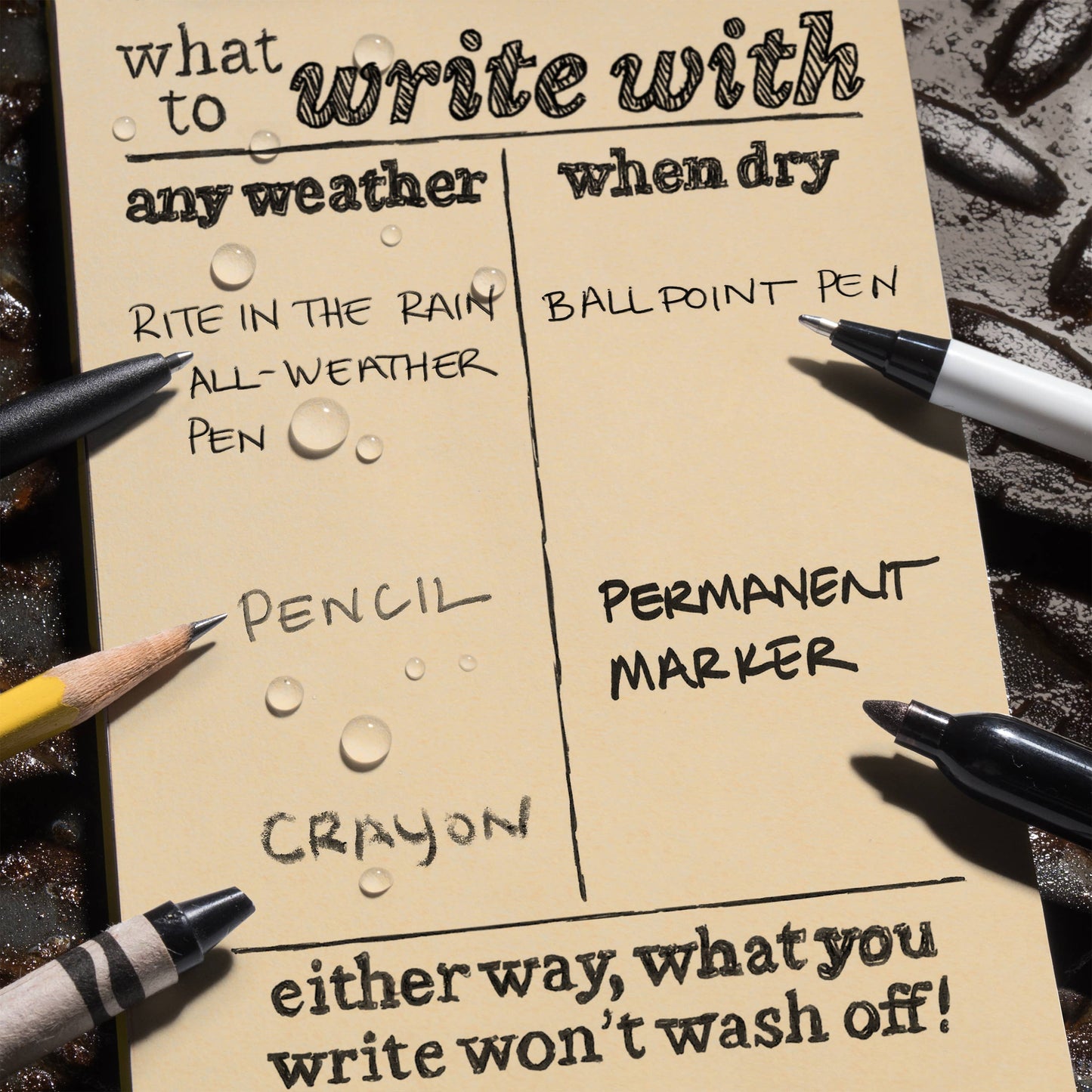 Rite in the Rain 4.625" x 7" Side Spiral Notebook, Tan