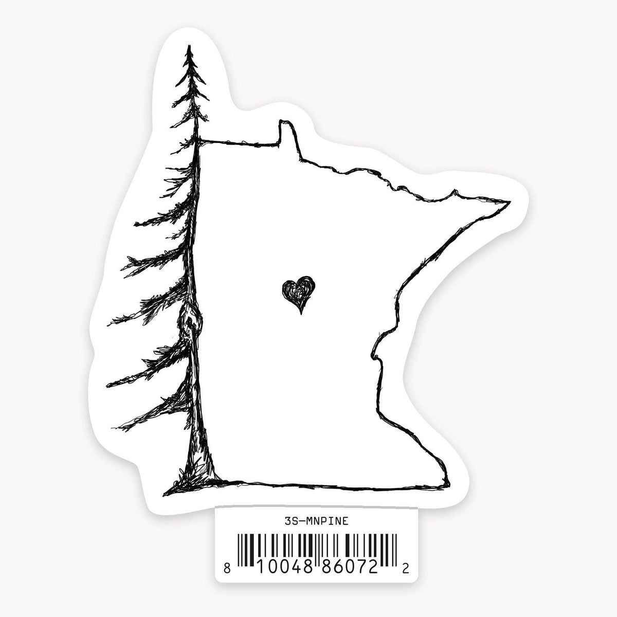 MN Pine Tree - 3" Art Sticker
