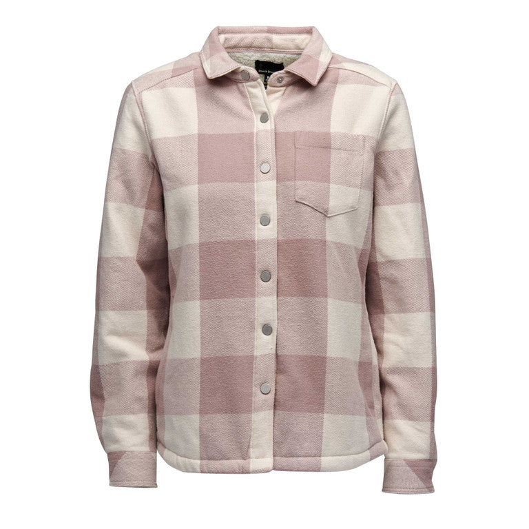 Black Diamond Women's Project Lined Flannel Pale Mauve-Off White Plaid