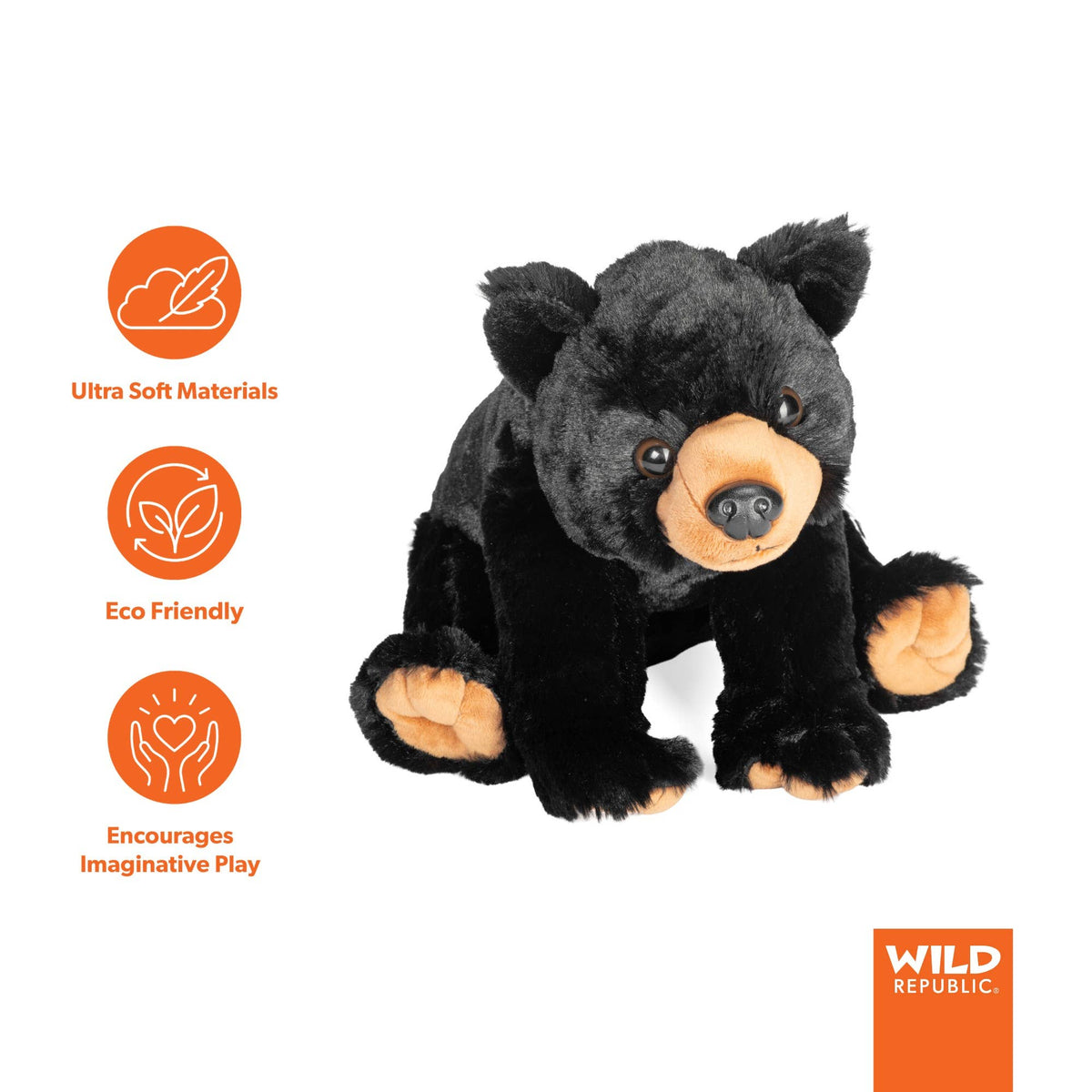 CK Black Bear Stuffed Animal 12"