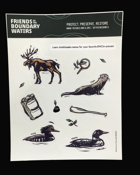 Friends of the BWCA Sticker sheet || Minnesota Made Gifts