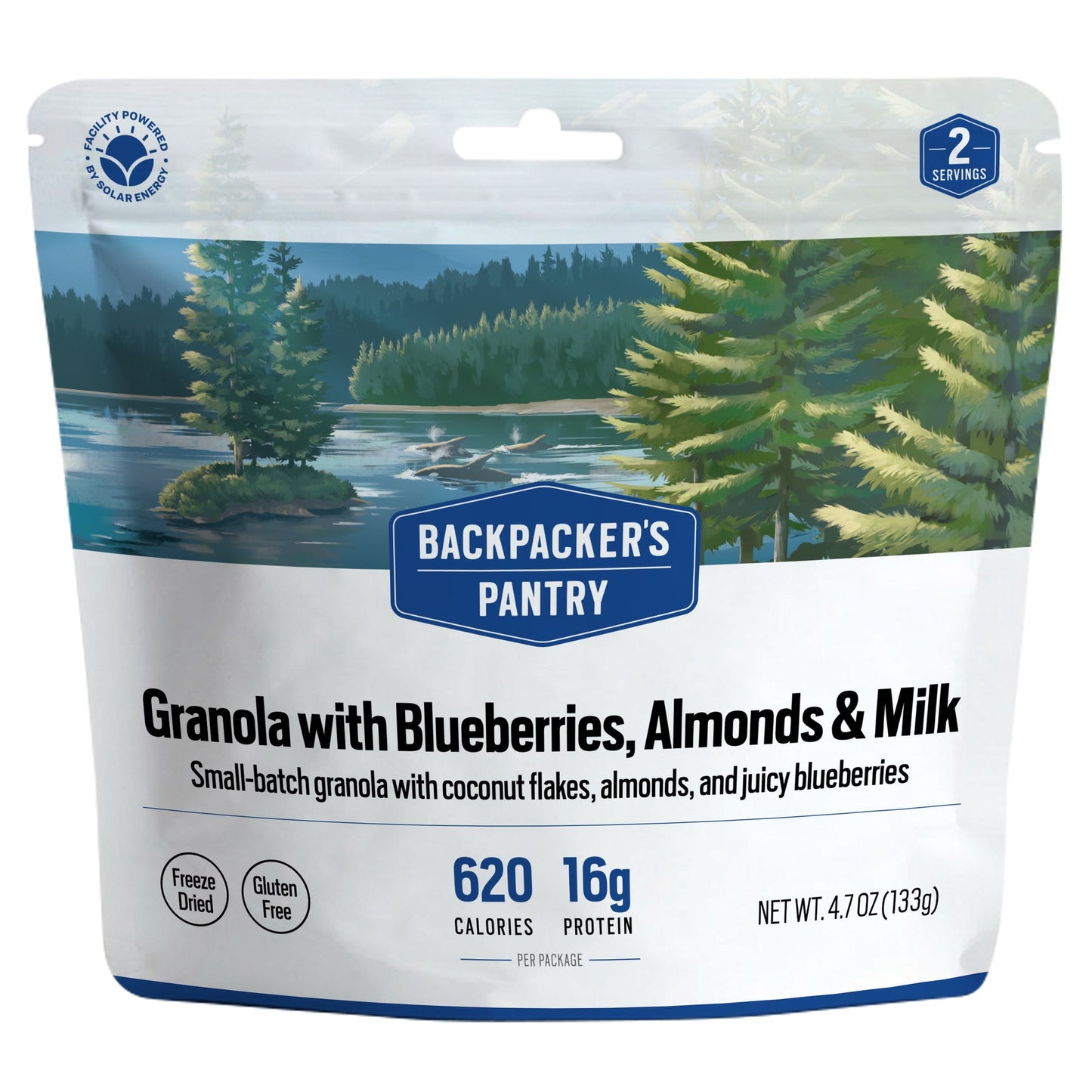 Granola with Blueberries, Almonds & Milk