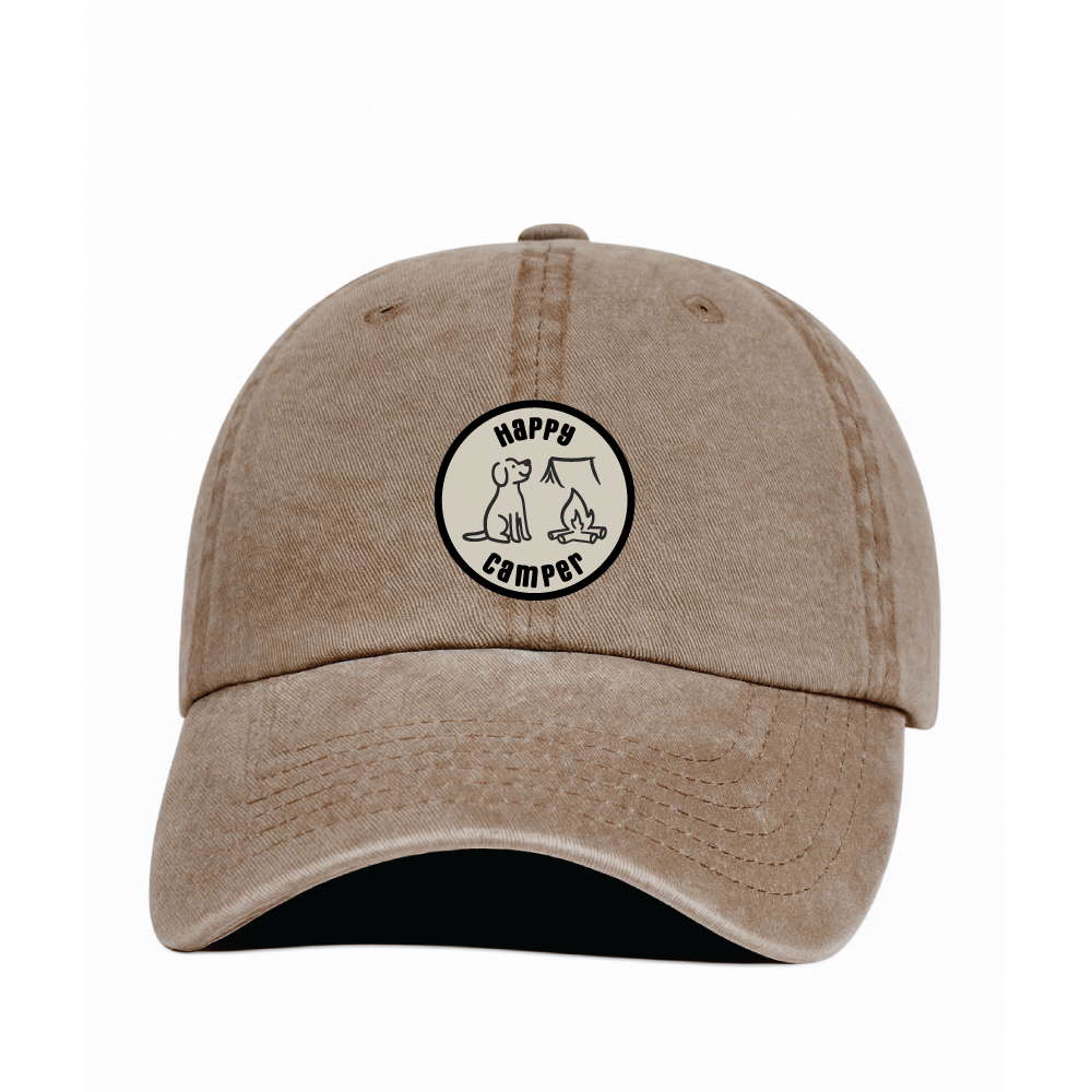 Happy Camper Baseball Cap | Dad Hat || Minnesota Made Gifts