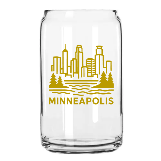 Minneapolis Skyline Can Glass || Minnesota Made Gifts