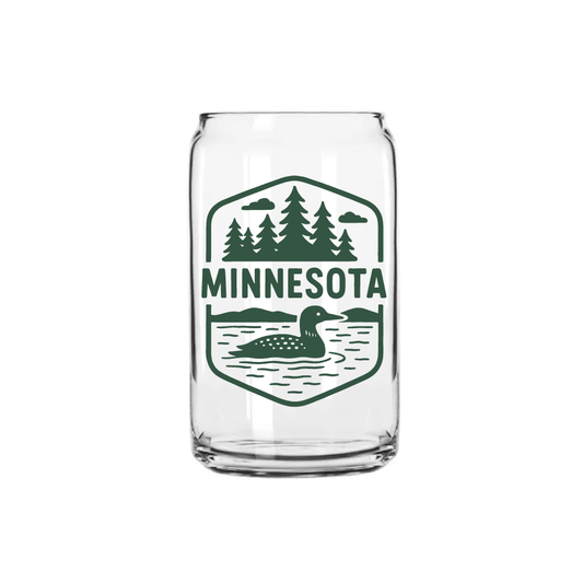 Minnesota Loon Can Glass
