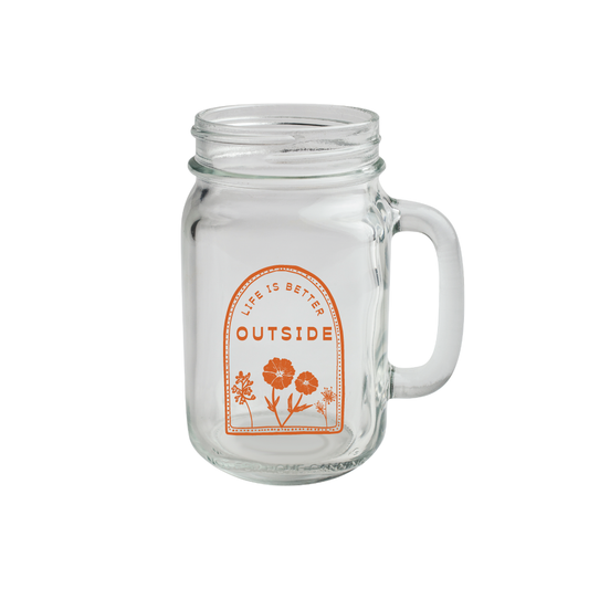 Life is Better Outside Mason Jar Mug