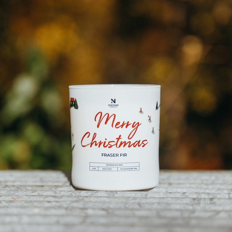 Merry Christmas Winter Landscape Candle || Minnesota Made Gifts
