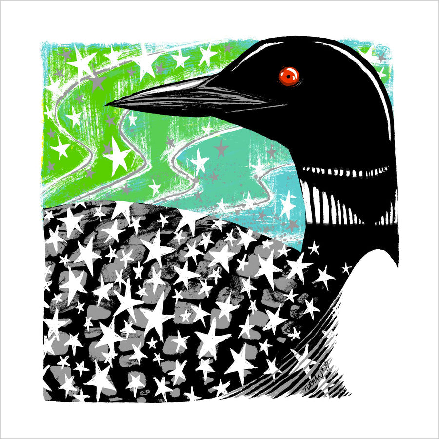 Northern Lites Loon || Adam Turman Art || Minnesota Made Gifts