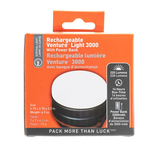SOL Venture 3000 Rechargeable LED Camping Light with Power Bank