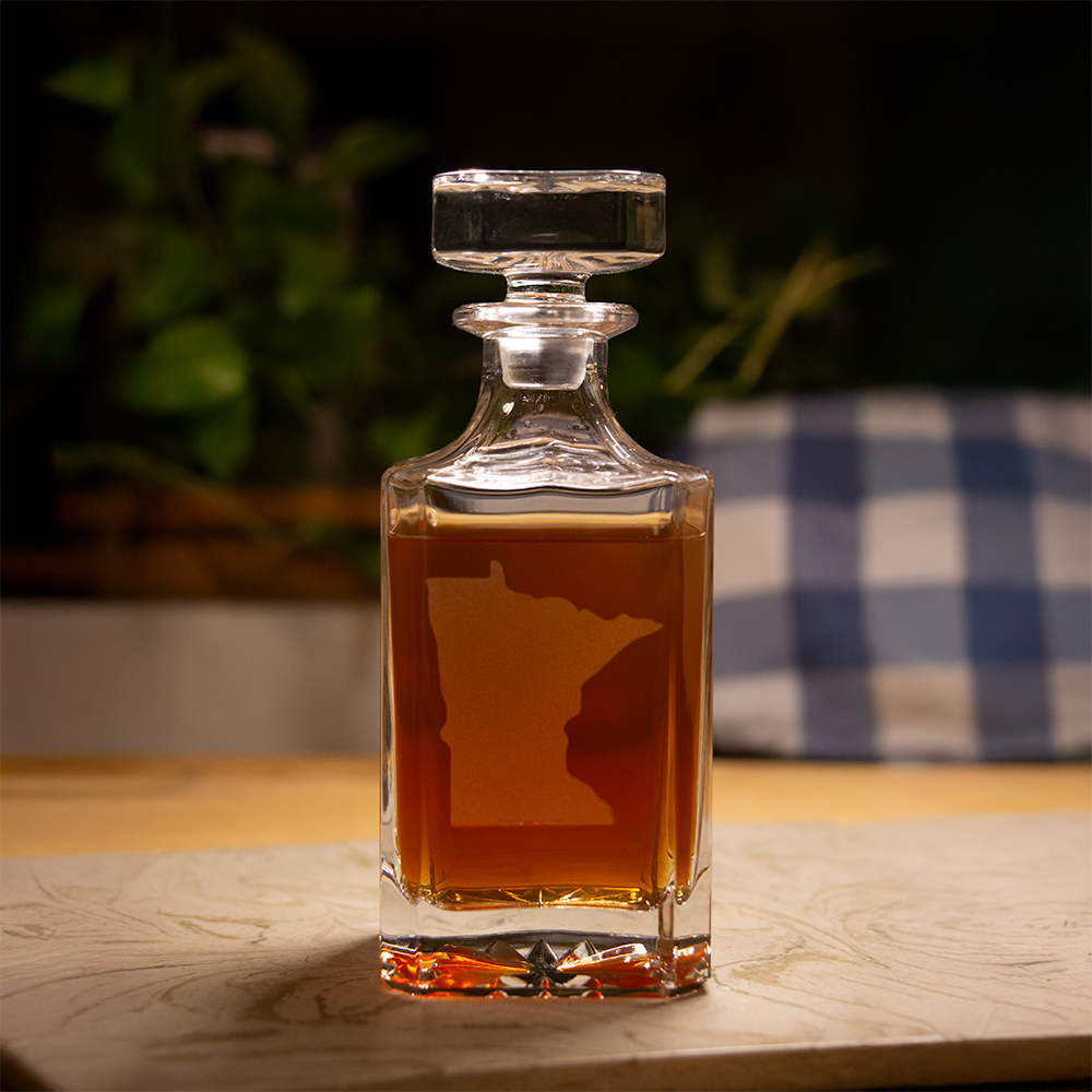 Laser Engraved Whiskey Decanter (750 mL) || Minnesota Made Gifts