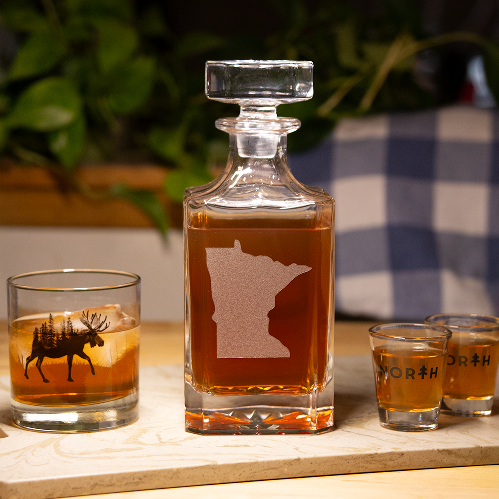 Laser Engraved Whiskey Decanter (750 mL) || Minnesota Made Gifts