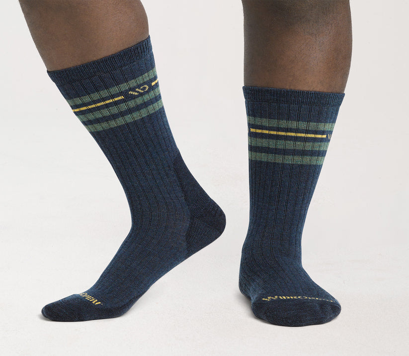 Wide Open Vintage Stripe Cushioned Crew Sock 9002