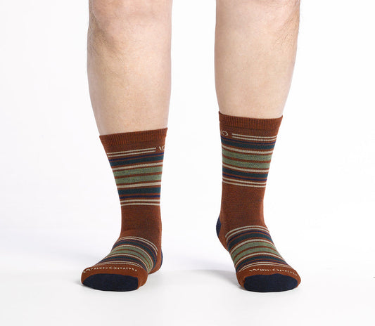 Wide Open Multi Stripe Cushioned Micro Crew Socks 9005