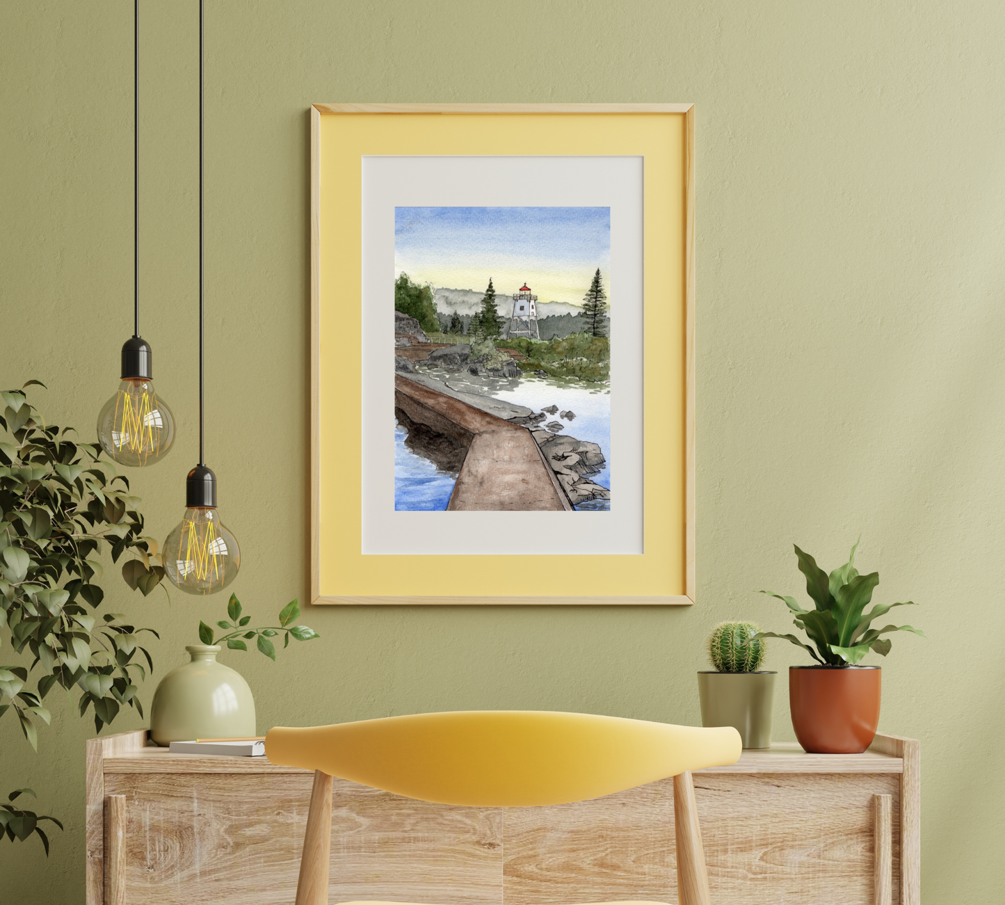 Artist's Point Grand Marais Pen & Watercolor Fine Art Print