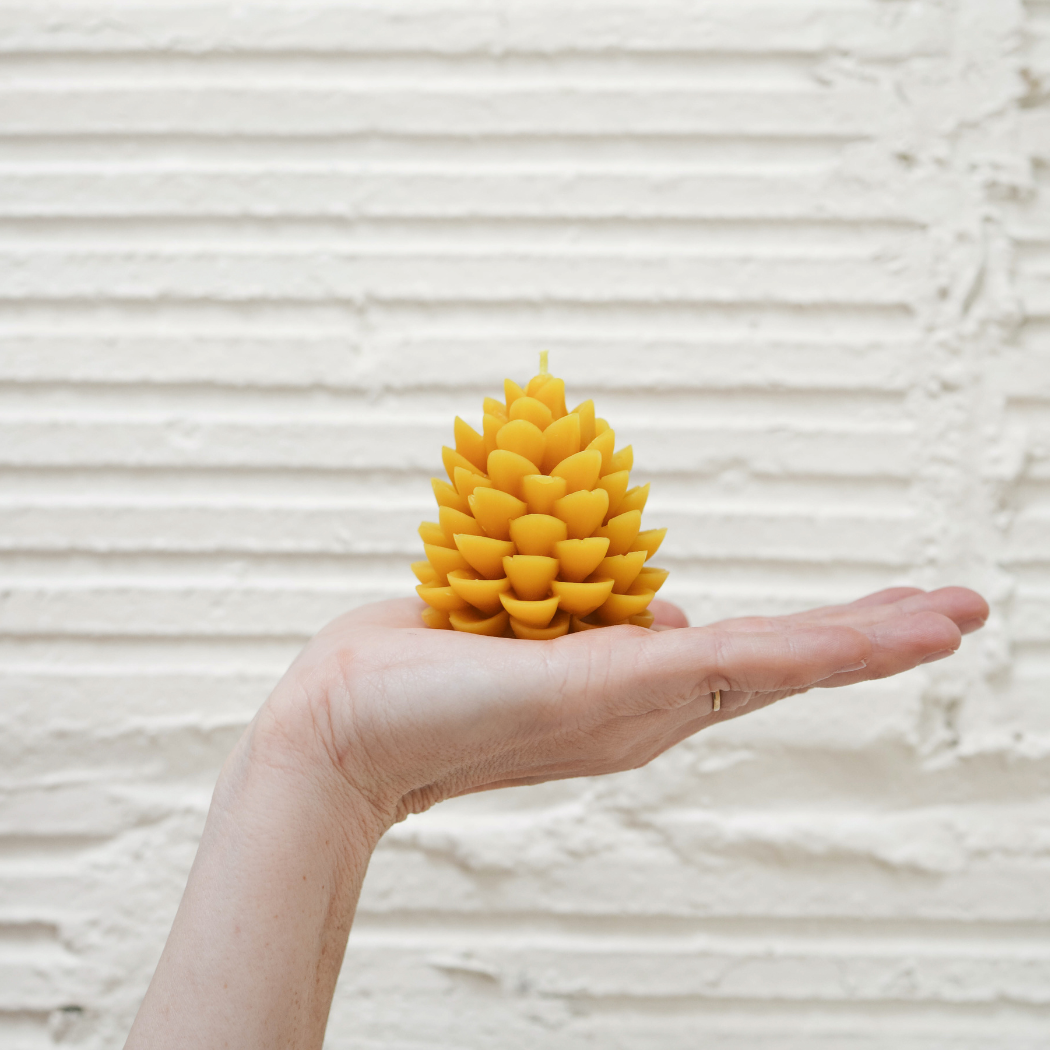 Pinecone (Med) - Handmade Beeswax Candle