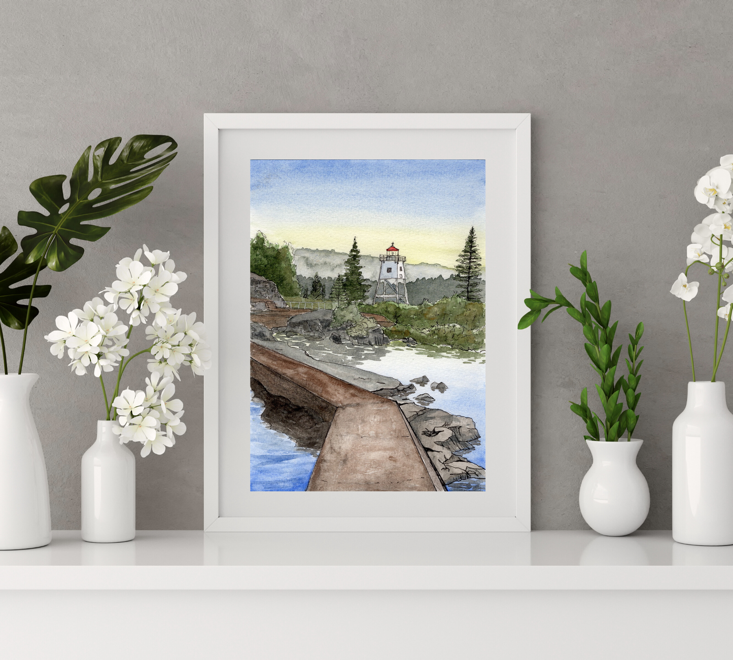 Artist's Point Grand Marais Pen & Watercolor Fine Art Print