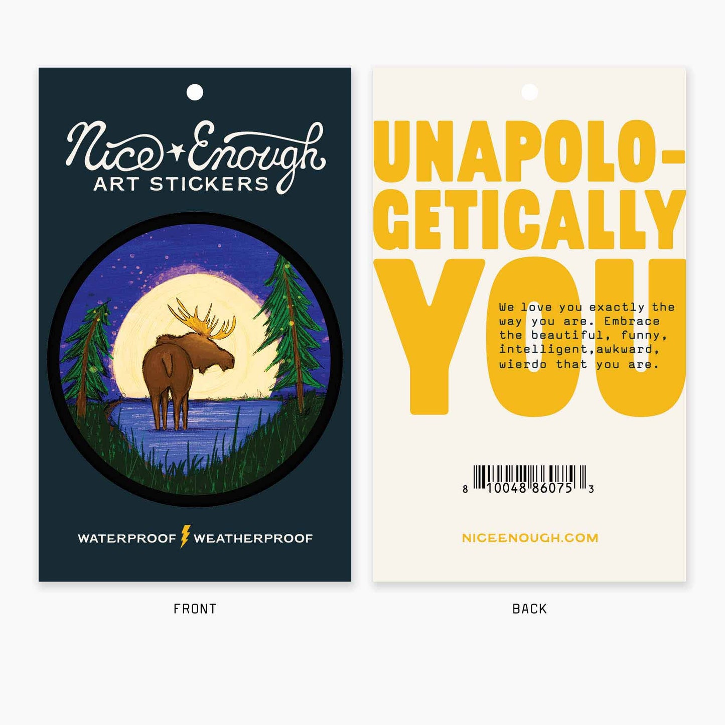 Moonrise Moose - 3" Art Sticker