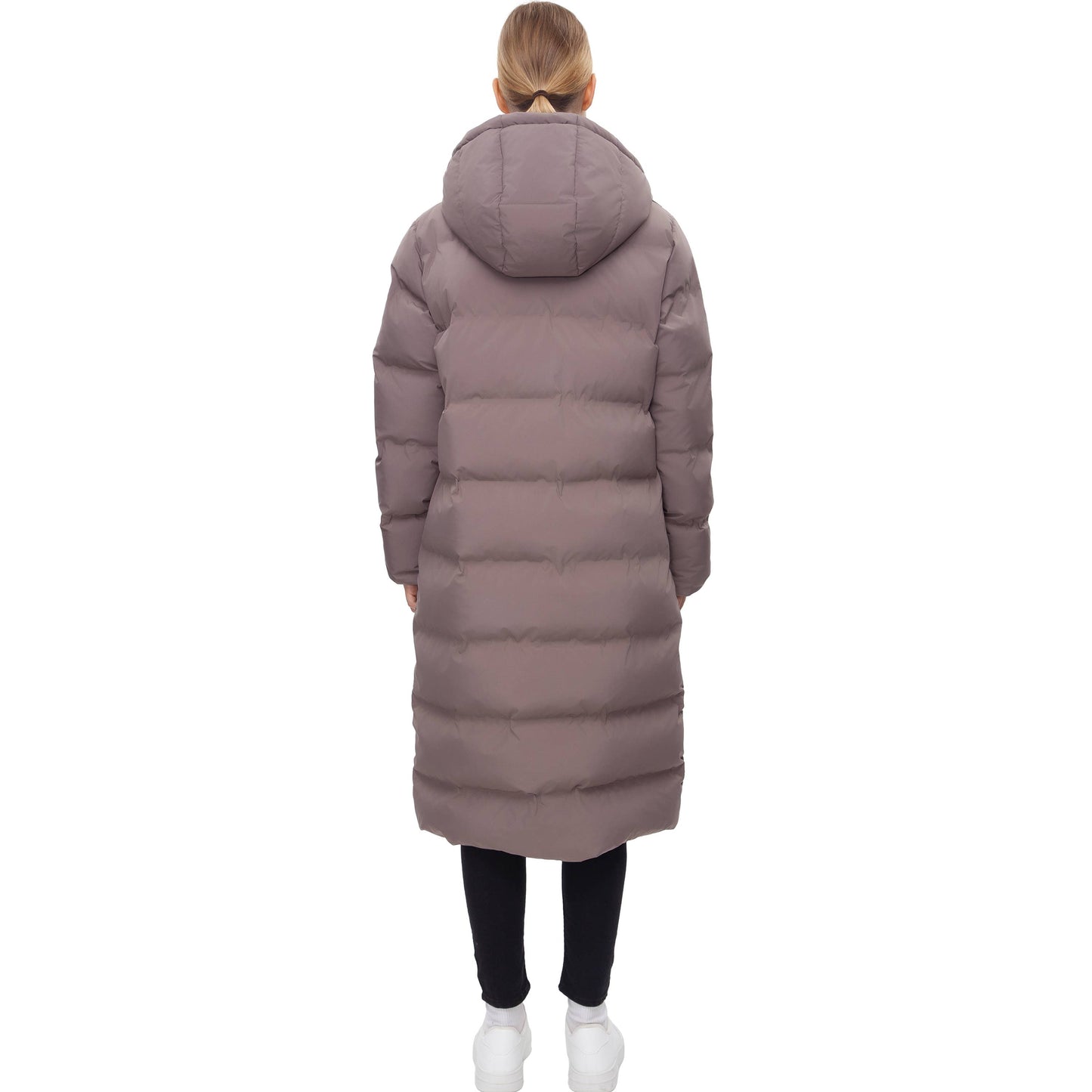 Women's Long Seamless Puffer Coat Below Knee Jacket
