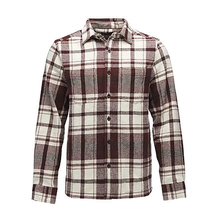 Black Diamond M Project Heavy Flannel Burgundy-Off White Plaid Large