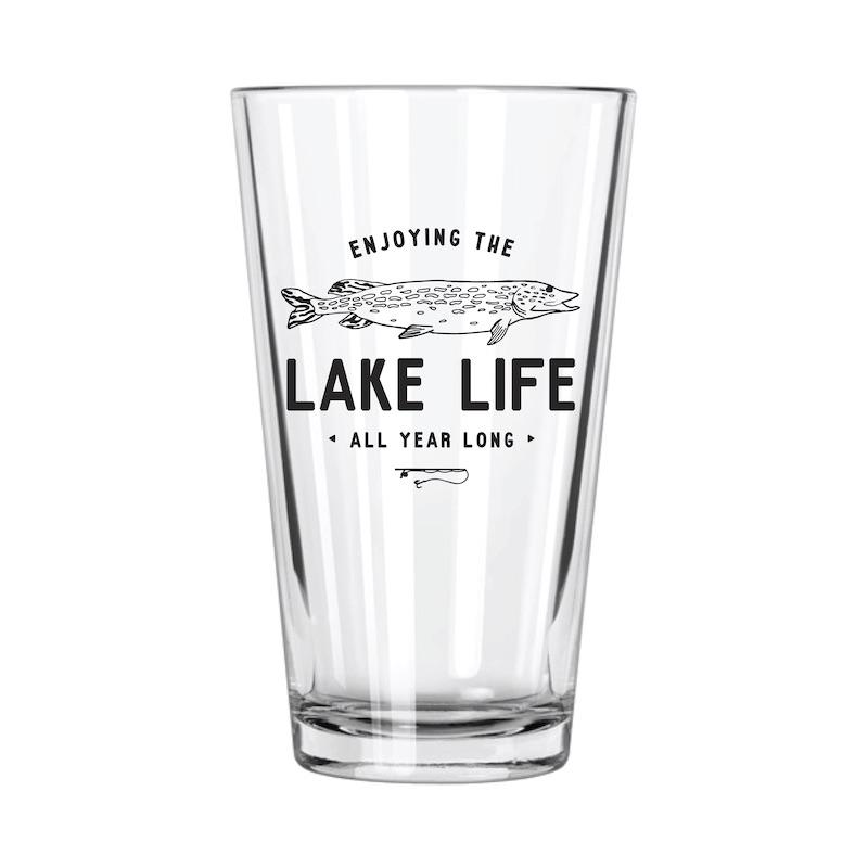 Lake Life: Fishing Pint Glass - Northern Glasses Pint Glass