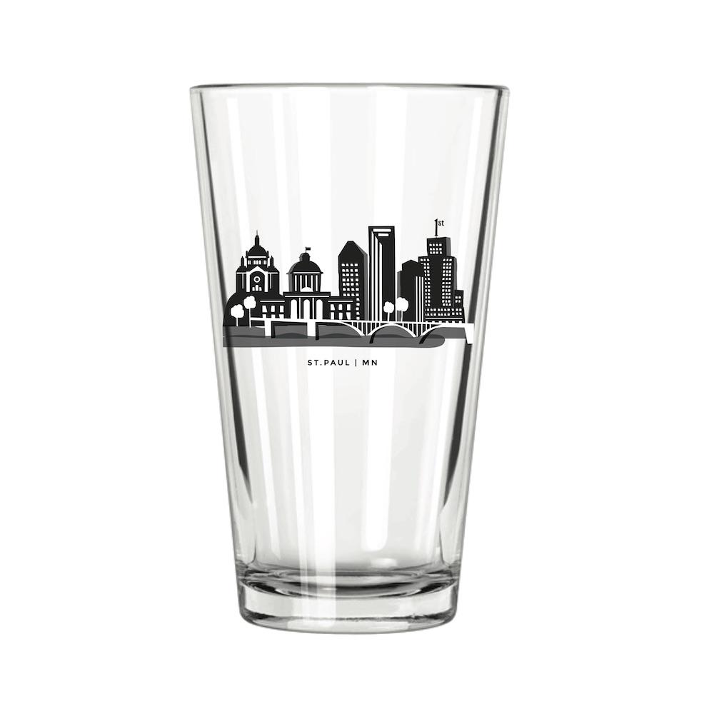 St. Paul Skyline Sticker - Northern Glasses Pint Glass